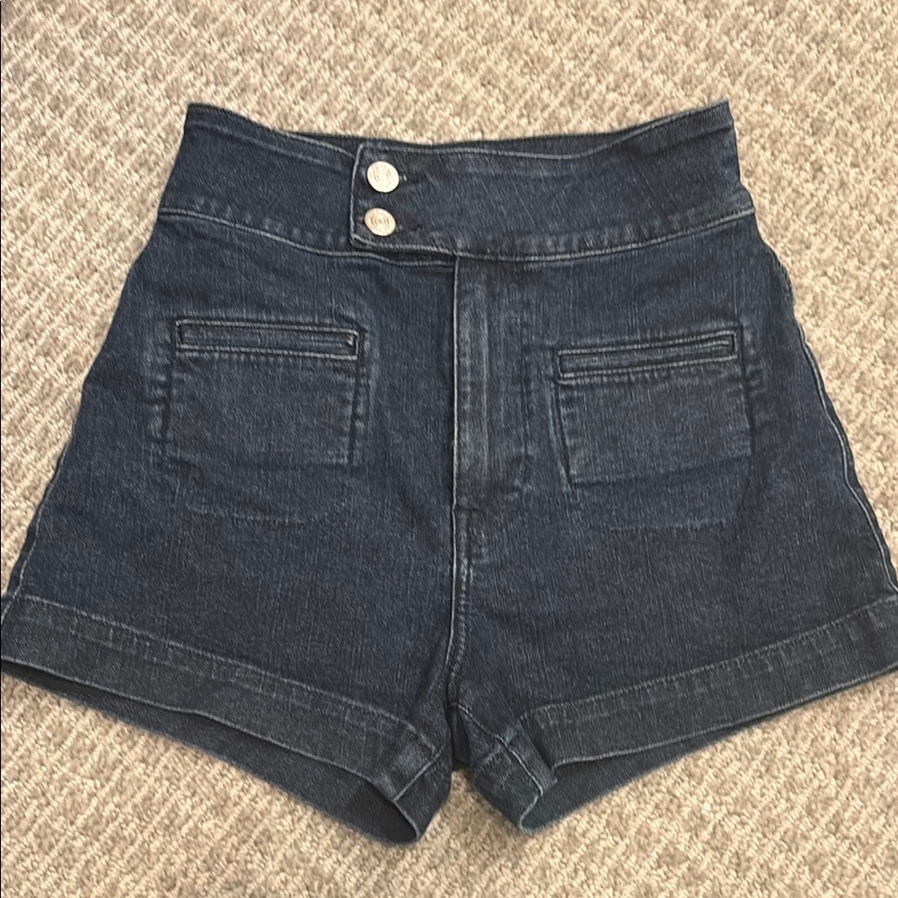 Frame Le Hardy High-Waisted Denim Shorts
